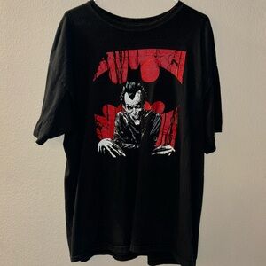 BATMAN DC Comics Joker T shirt Size XL Short-Sleeved Tee Red & Black